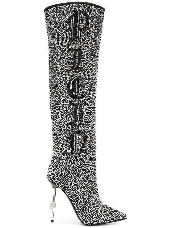 Instagram Fashion Show Plated Heels Hot Diamond Bgbg Women's Shoes Long Boots