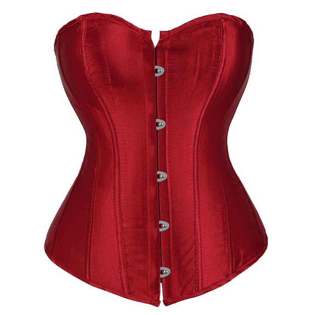 Womens Corset Satin Sexy Plus Size Bustier Gothic Lace Up Boned Corset Top Shapewear Classic Clubwear Party Club Night CorseletXJ250304