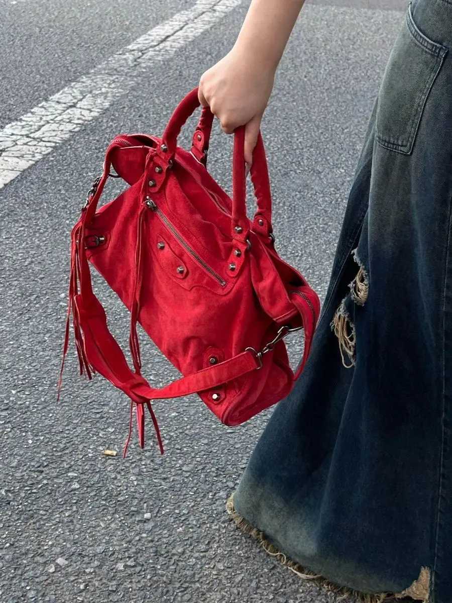 Women Bag Canvas Fashion 2024 New Fashion Red High-Capacity Shoulder Bag Pures and Bags Crossbody Girls Bag Z250303