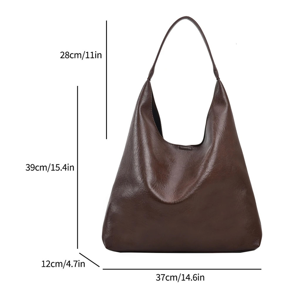 Ship from US Large PU Leather Hobo Underarm Bags Lady Winter Shoulder Bag for Women Trend Y2K Handbags and Purses 250304FBB