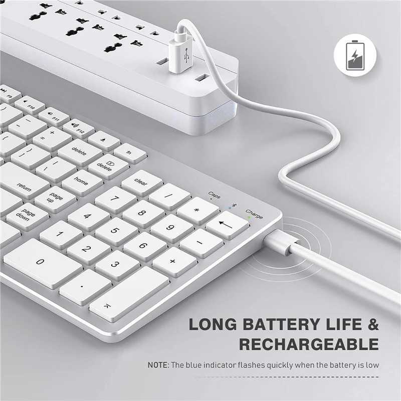 Ultra Slim Wireless Keyboard Compatible for Mac OS/iOS/iPad OS Rechargeable Keyboard for MacBook Z250304