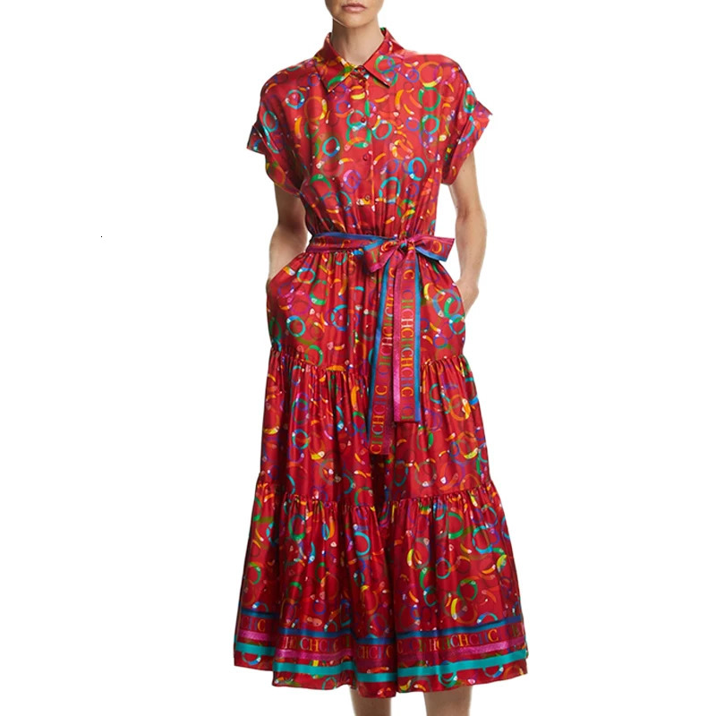 Bright Colours Summer Colourful Matching Womens Dresses Comfortable To Wear Exquisite Workmanship Retro Versatile 250227Z