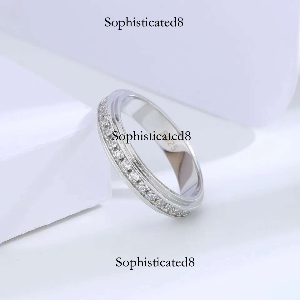 Buyee Sterg Sier Wedding Light White Zircon Ring Finger for Woman Man Classic Fine Jewelry Circle Gift with Box