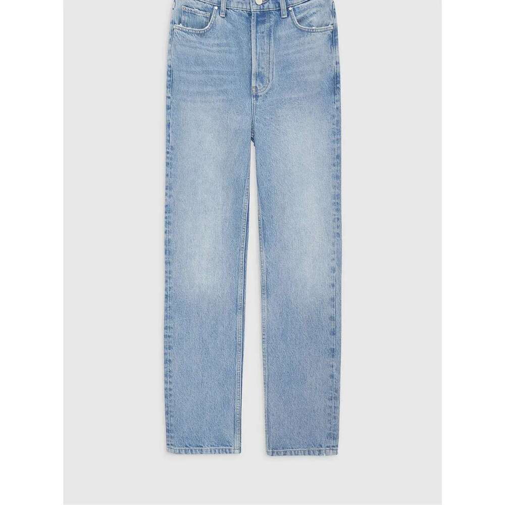 Women's Slim Blue Jeans Versatile 100% Cotton Commuter Ladies High Waist Denim Pants