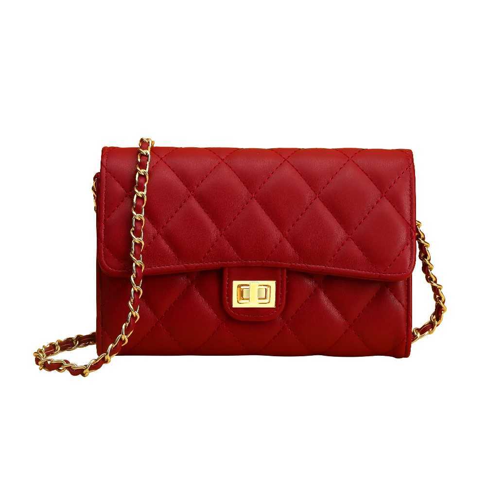 Grid shoulder bag with adjustable chain strap cross body bag suitable for female designers womens wallets and handbags womens red messenger bag Z25030