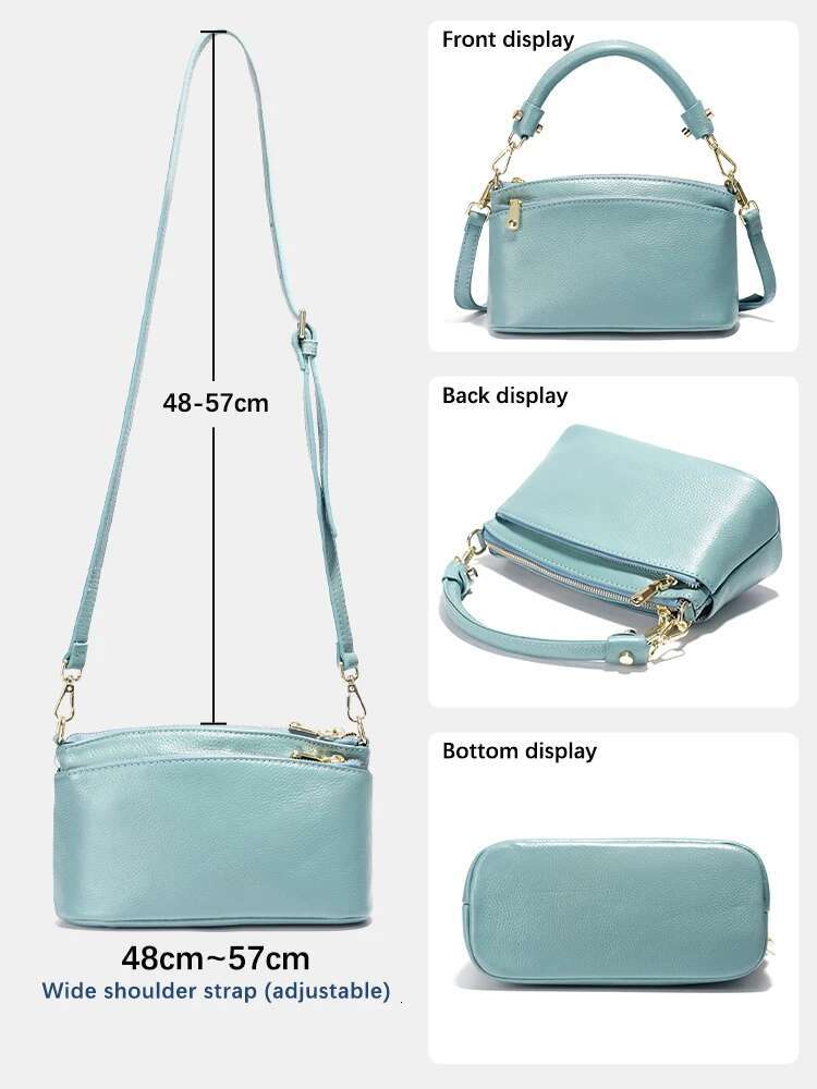 Zency New Design Women Soft Genuine Female Zipper Cowhide Leather Shoulder Bag Ladies Crossbody Small Handbag Casual