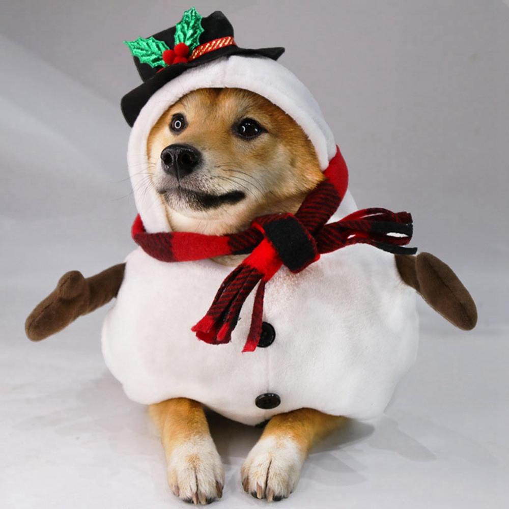 Dog Christmas Pet Clothes Standing Snowman Pet Cosplay Costumes Party Dressing Up for Small Medium Dogs Cats