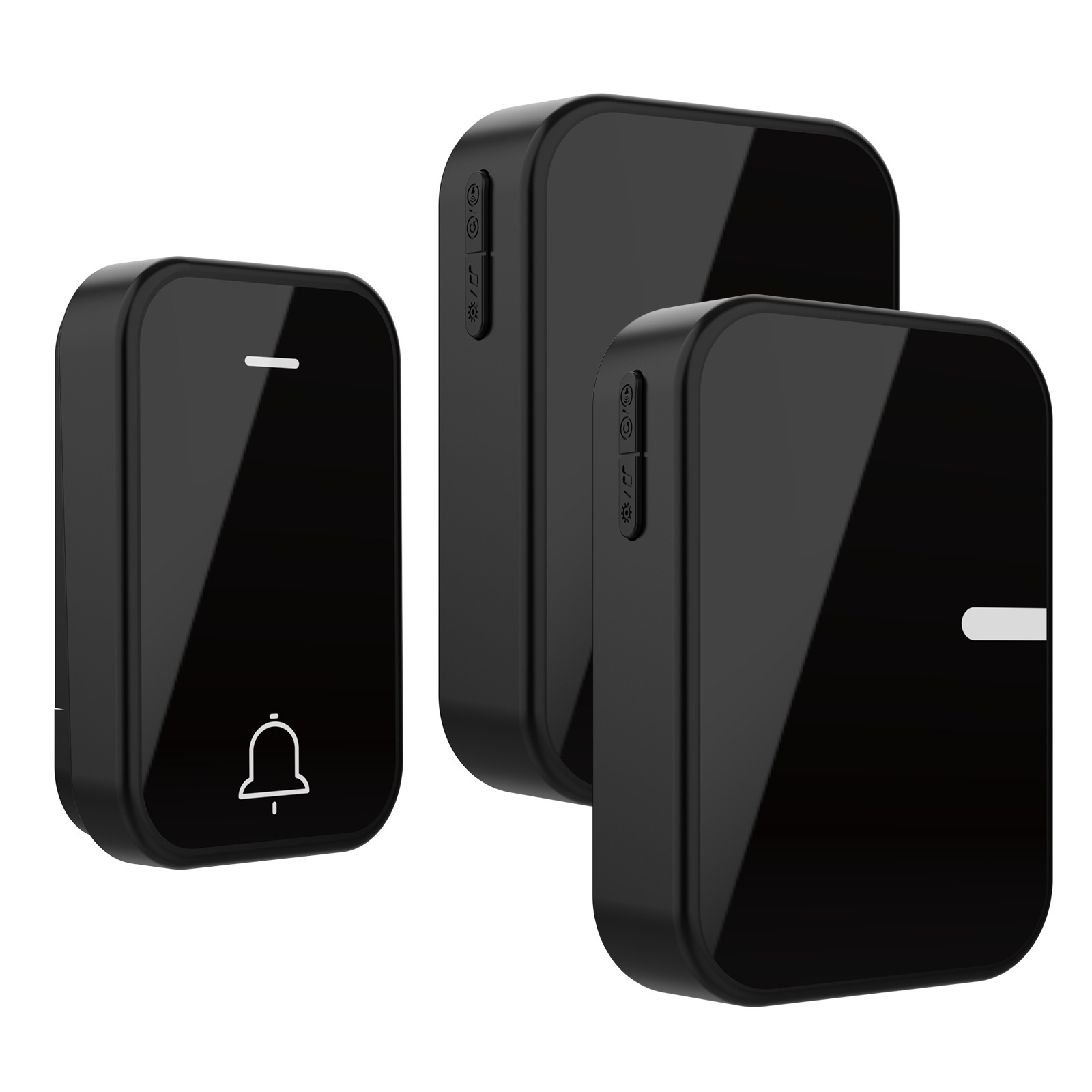 Home Digital Wireless Doorbell with Black Mirror Finish, Remote Control, and Music Functionality #10-50