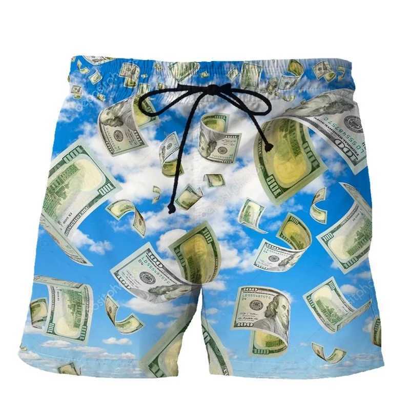 Funny 3d Printed Dollar Beach Shorts For Men Kids Summer Personalized Fashion Swim Trunks Cool Street Short Pants Women ClothingT250304