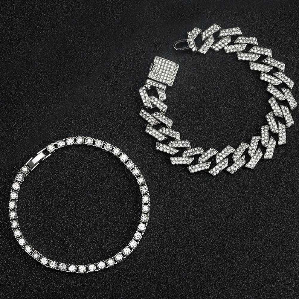 1pc Stylish Quartz Hip-hop Punk Inlay Diamonds Silver Bundled Size Adjuster Street Men Women Party Jewelry Gift BoxXJ250304