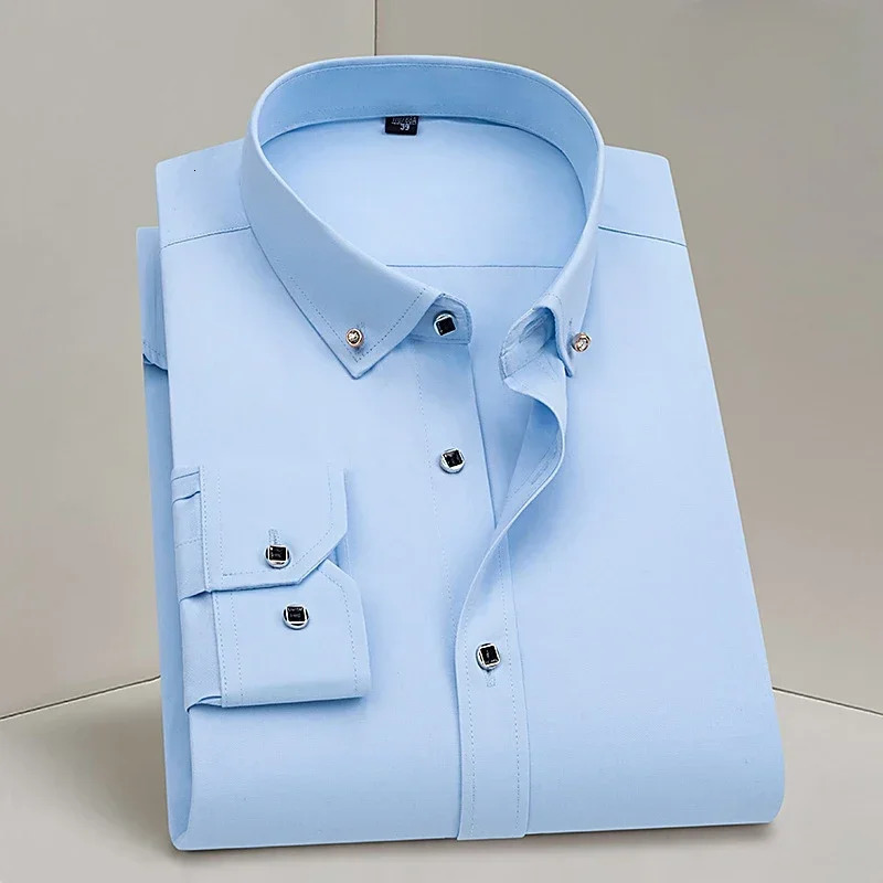 3944 mens long sleeved shirt business dress leisure professional decoration style work clothes versatile 250227