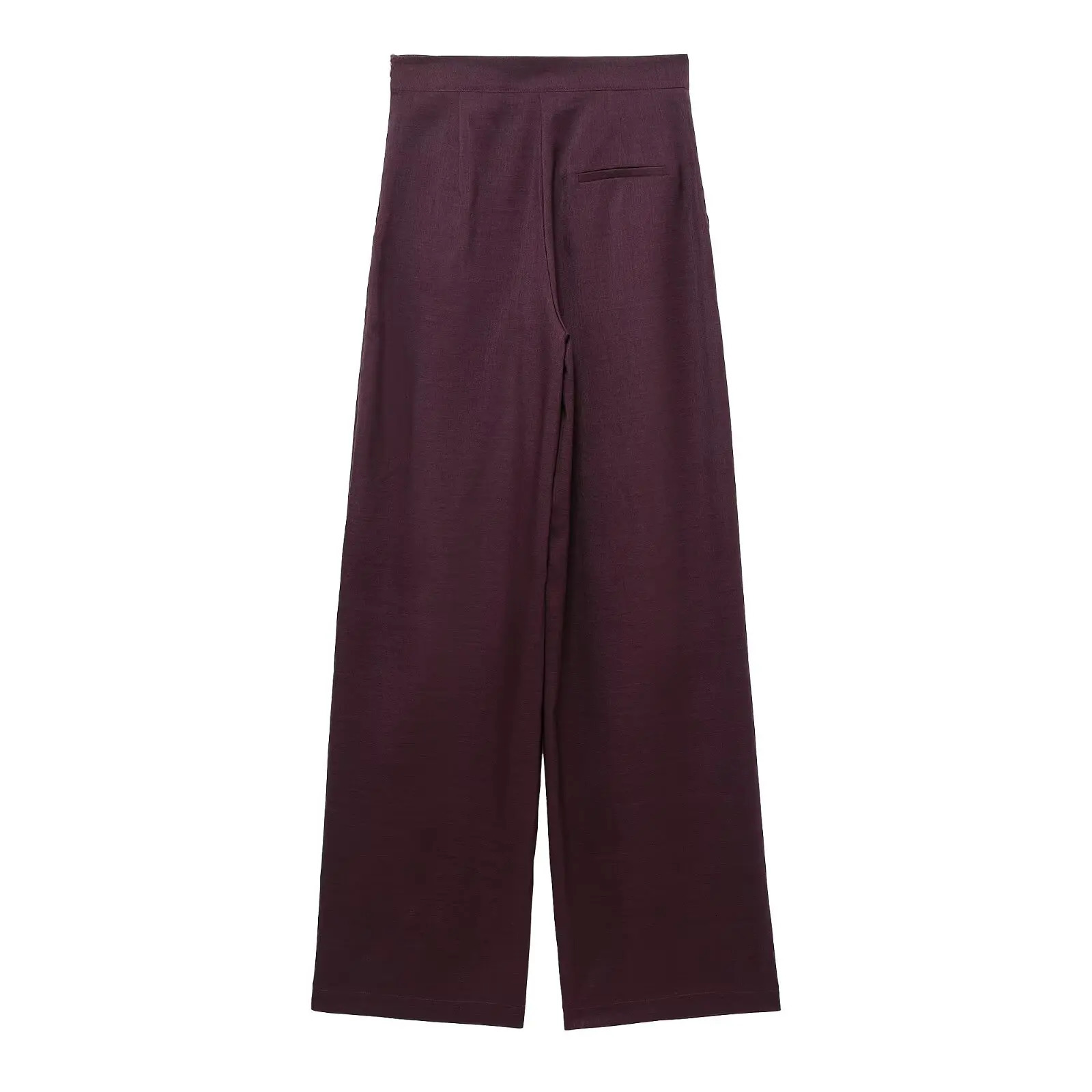 TRAF Women Suit Pants Set Spring 2 Piece Loose Belt Button Casual Blazer Wide Leg Pleated Trousers Female 250225