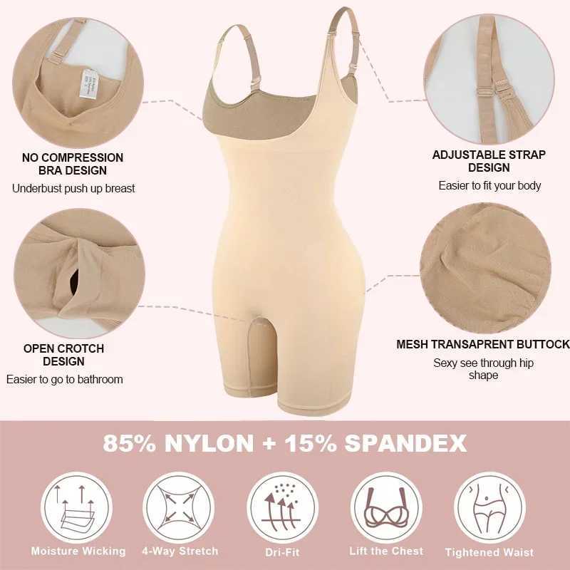 Mesh Butt Lifter Shorts Bodysuit Shapewear Women Underbust Corset Tummy Control Body Shaper Thigh Slimmer 3D Hip EnhancerXJ250304