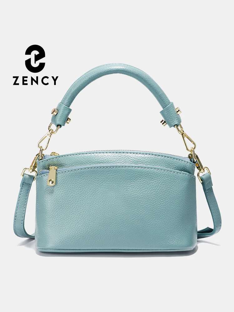 Zency New Design Women Soft Genuine Female Zipper Cowhide Leather Shoulder Bag Ladies Crossbody Small Handbag Casual