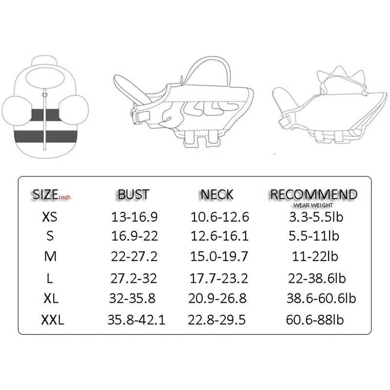 with Rescue Handle Summer Pet Vest Puppy Swimwear Dog Life Jacket Safety Swimming Suit Supplies