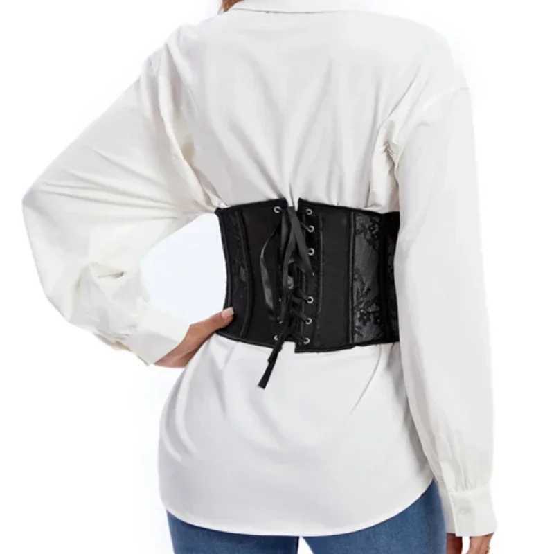 Gothic Sexy Underbust Corset Waist Trainer Slimming Lingerie Shapewear Women Lace-up Girdling Corselete White Body Shaper ClothesXJ250304