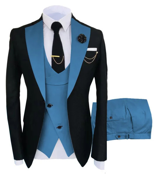 Costume Homme Clothing Party Stage Mens Suit Groomsmen Regular Fit Tuxedo 3 Peice Set JacketTrousersVest 250303