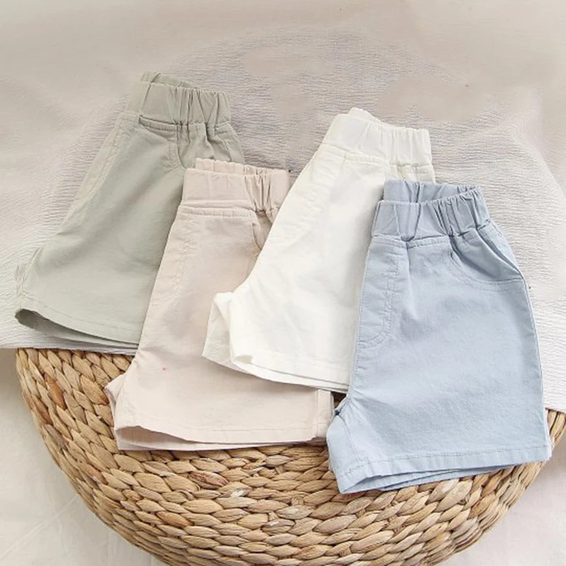 Toddler Boys Girls Shorts Children Shorts Cotton Toddler Kids Short Pant Summer Cotton Boys Beach Shorts Casual Baby Clothing 250304