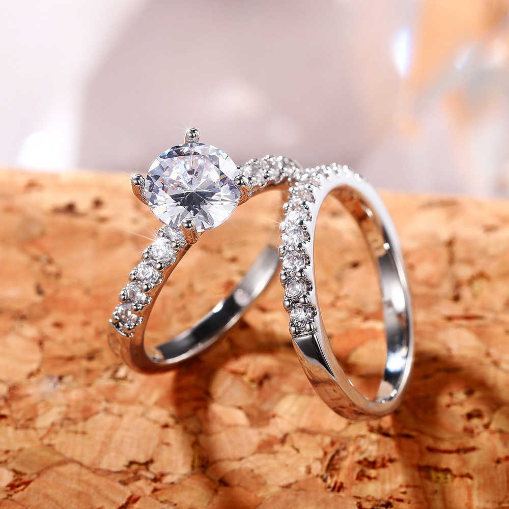 Couple Rings Couple Set Ring Fashion Womens Zircon Pair Ring Engagement Proposal Ring F950 H25303