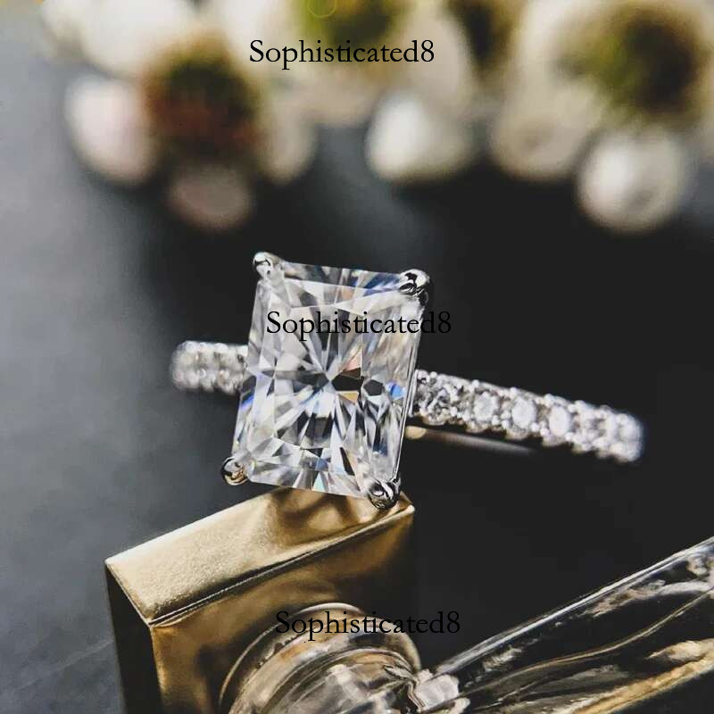 NKHOG 1ct 2ct 3ct 7x9mm Moissanite Rings Sterg Sier Colorless VVS Dia Engagement Wedding Ring Women Band Jewelry