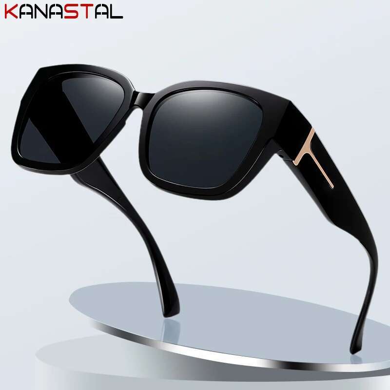 Women Polarized Sunglasses Men UV400 Night Vision Sun Glasses TR90 Big Eyeglasses Frame Driving Beach Anti Glare Shade Eyewear