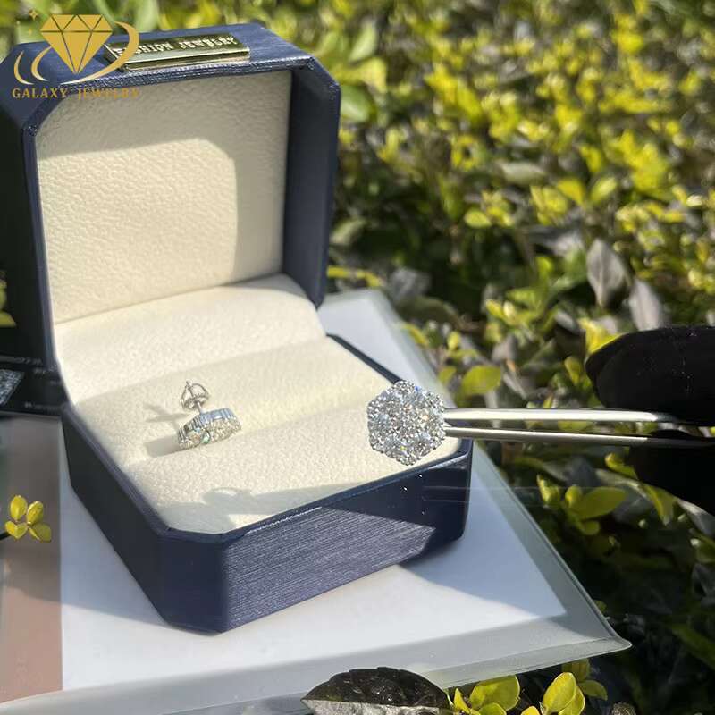 Jewelry Wer Stud Earrings D VVS Sier Pass The Dia Tester Moissanite Earring Women Men