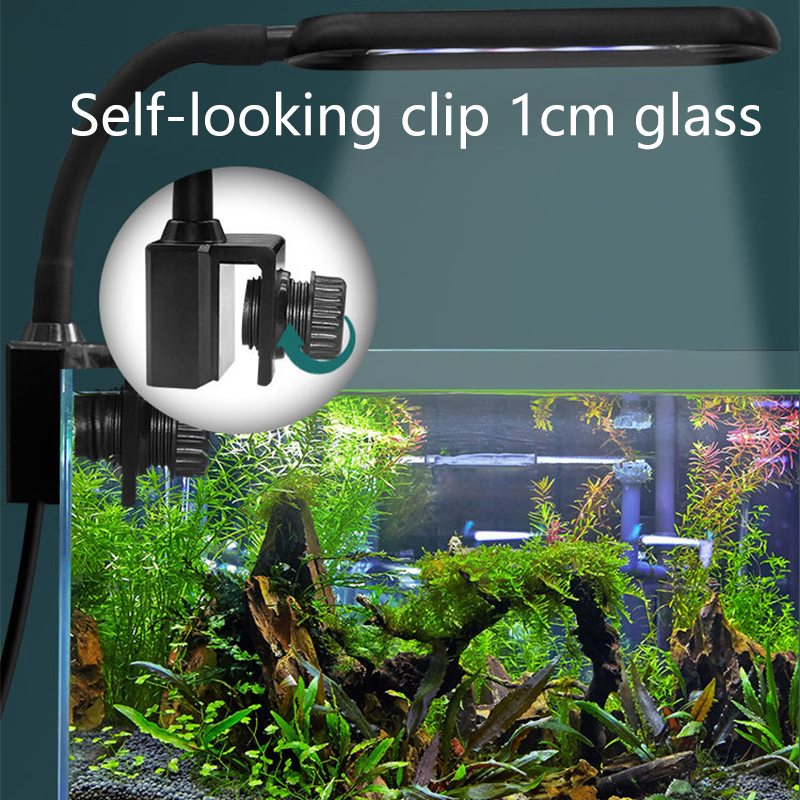 LED USB Aquarium Light Timing Full Spectrum Fish Tank Plants Light High Color Rendering Rotatable Landscape Clip-on Lamps