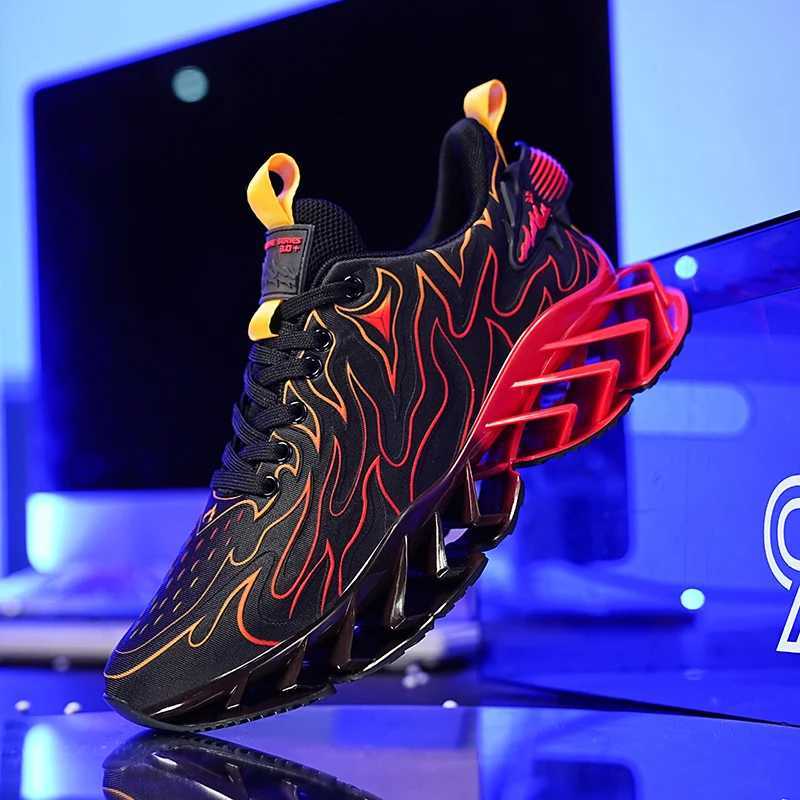Flame Blade Running Shoes For Men INS Trendy Male Sneakers Anti-Slip Outdoor Jogging Footwear Chunky Sports Shoes ZapatillasC250304