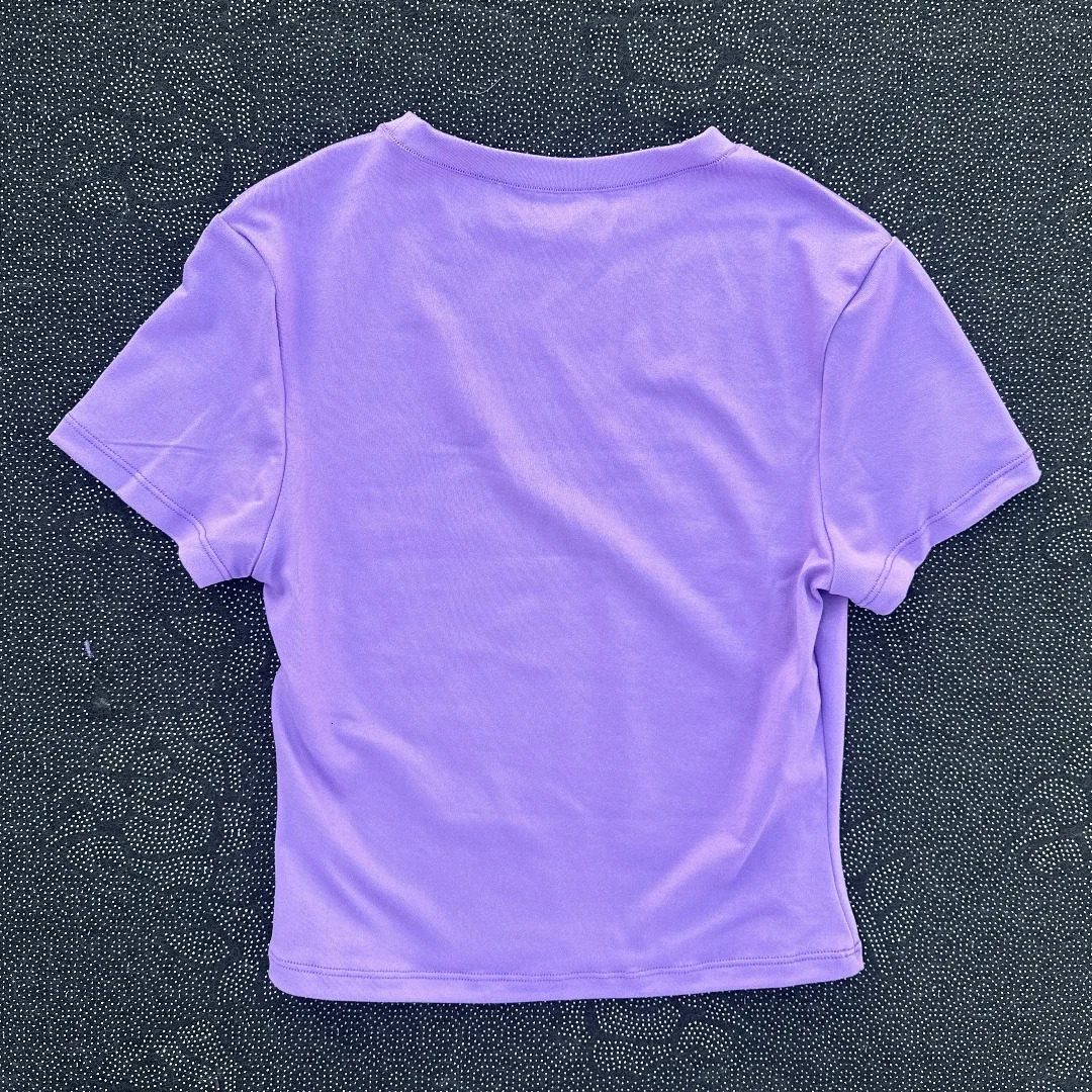 Solid color womens soft breathable yoga short-sleeved comprehensive training tight T-shirt with exposed belly button fitness sh 250303