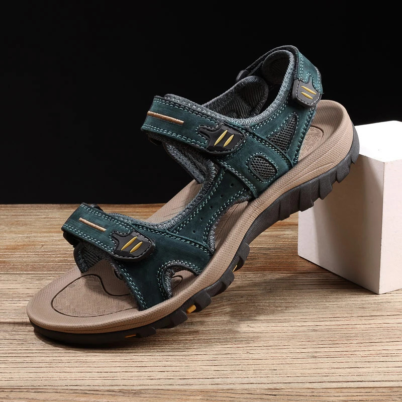 Summer Hook Loop Open Toe Sandals For Men Outdoor Trekking Beach Shoes Non-Slip Plus Big Size 47 48 250303