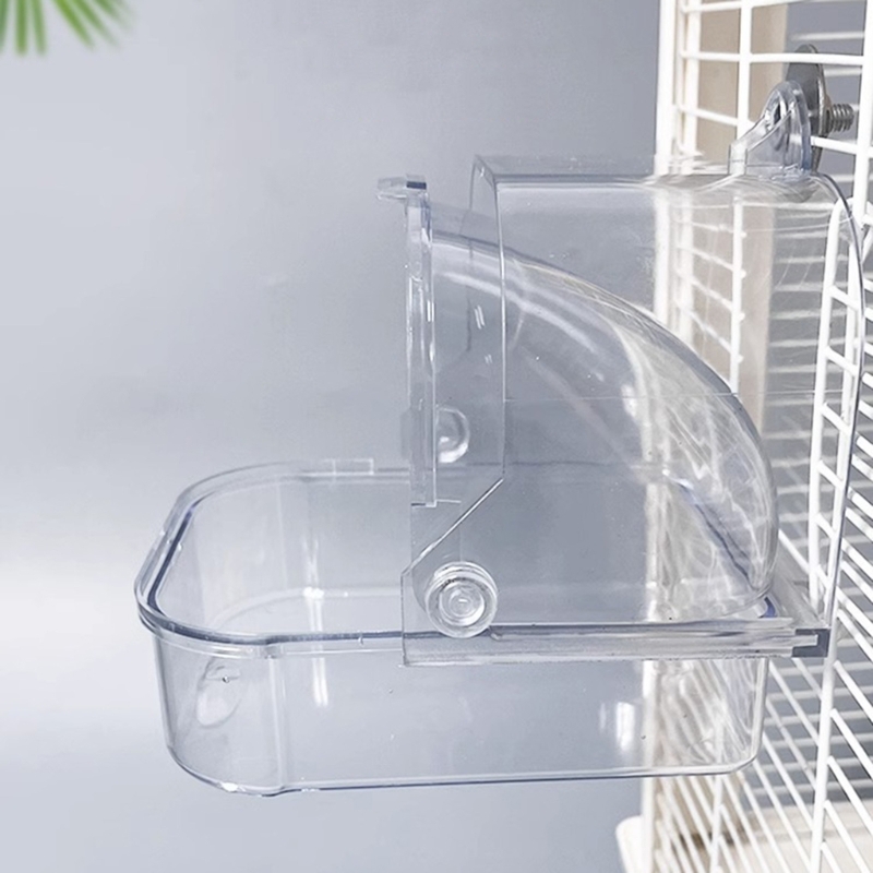 Bird Bath Tub Birdcages External Bathroom Cage Mounted Clear Shower Room Nonspill Bird Bathing Tub for Parakeets