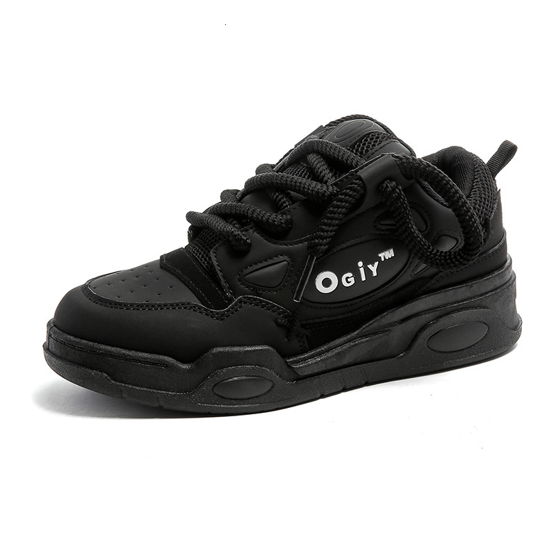 Men's New Niche Design Bread Shoes Leather Surface Outdoor Casual Height Increasing Thick Soled Shoes Student Trendy Sports White Shoes Men'