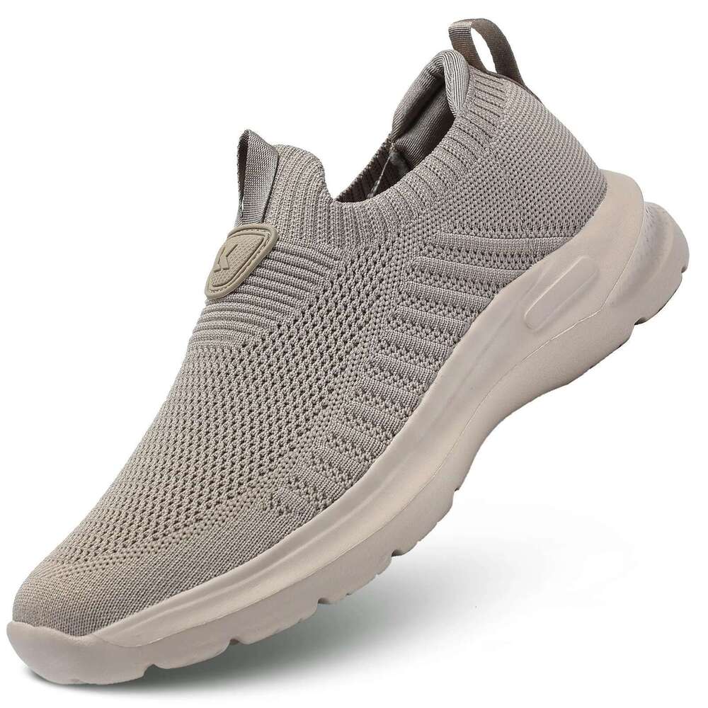 Mens Walking Lightweight Breathe Casual Mesh Running Shoes Slip On Fashion Tennis Sneakers Comfort Gym Workout Trainers
