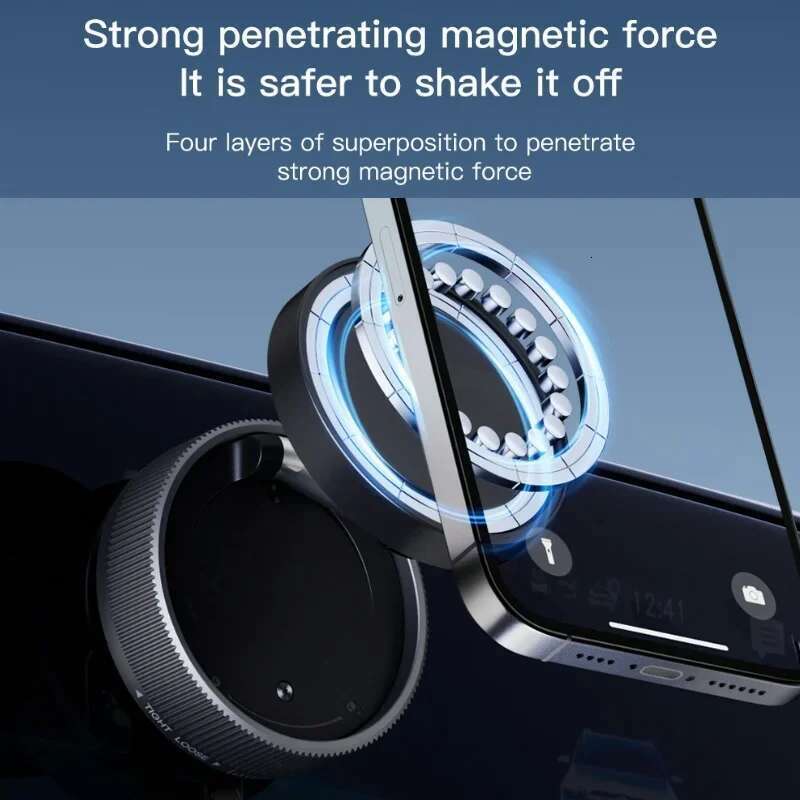 Double Sides Phone Holder Magnetic Vacuum Adsorption Bracket 360 Degree Rotation Foldable GPS Stand Sucker Cup Support