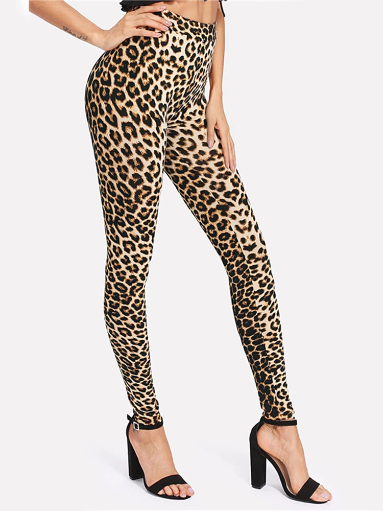 YSDNCHI Fashion Women Leggings Slim High Waist Elasticity Leggings Leopard Printing leggins Woman Pants Cotton Leggings 250303