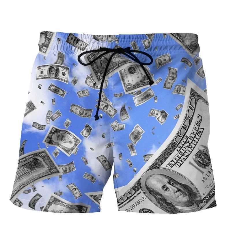 Funny 3d Printed Dollar Beach Shorts For Men Kids Summer Personalized Fashion Swim Trunks Cool Street Short Pants Women ClothingT250304