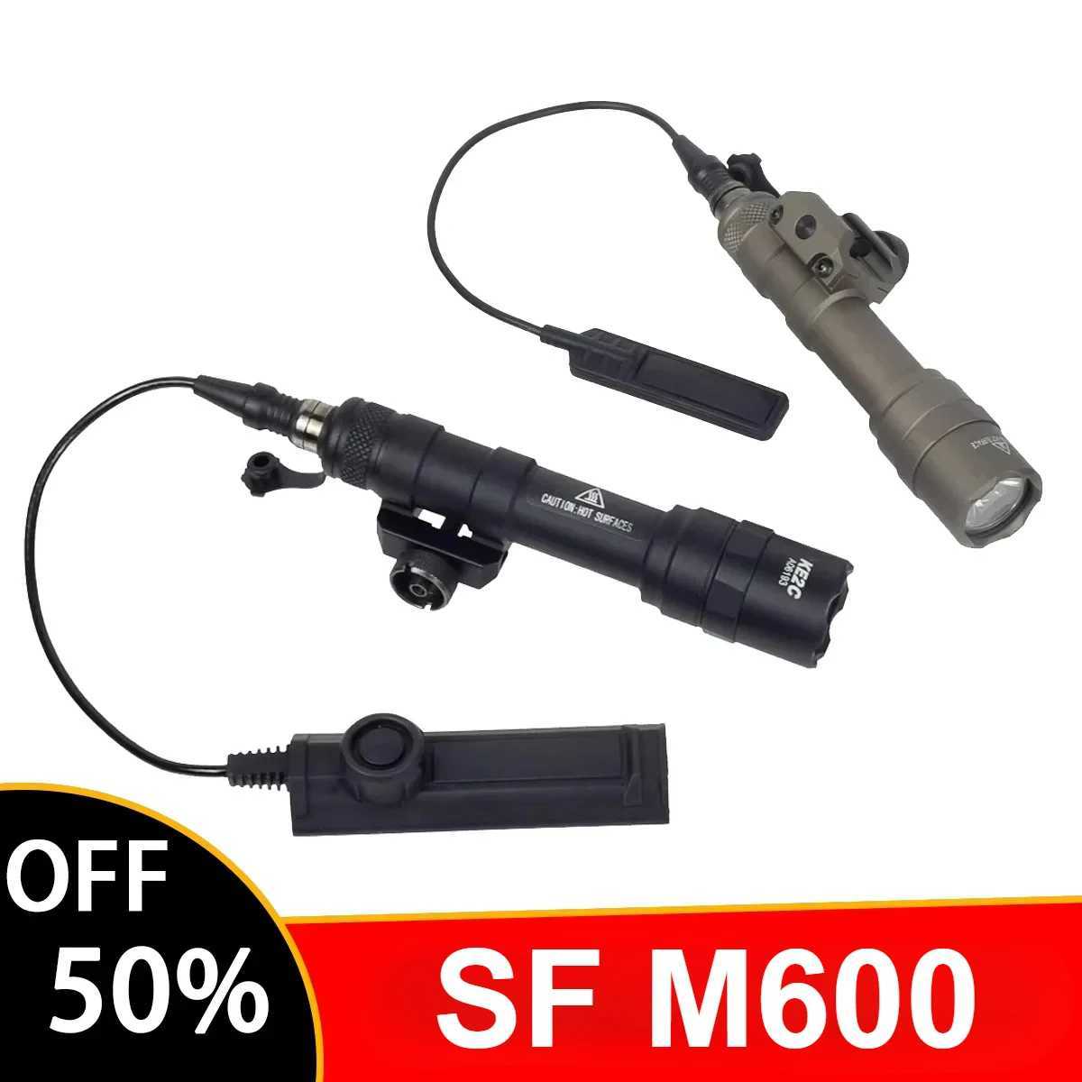 M600 M600B Weapon Flashlight 5 Stys Button Rote Switch Fit 20mm Rail Airsoft Rif AR15 Hunting Scout D Gun LightXJ250303