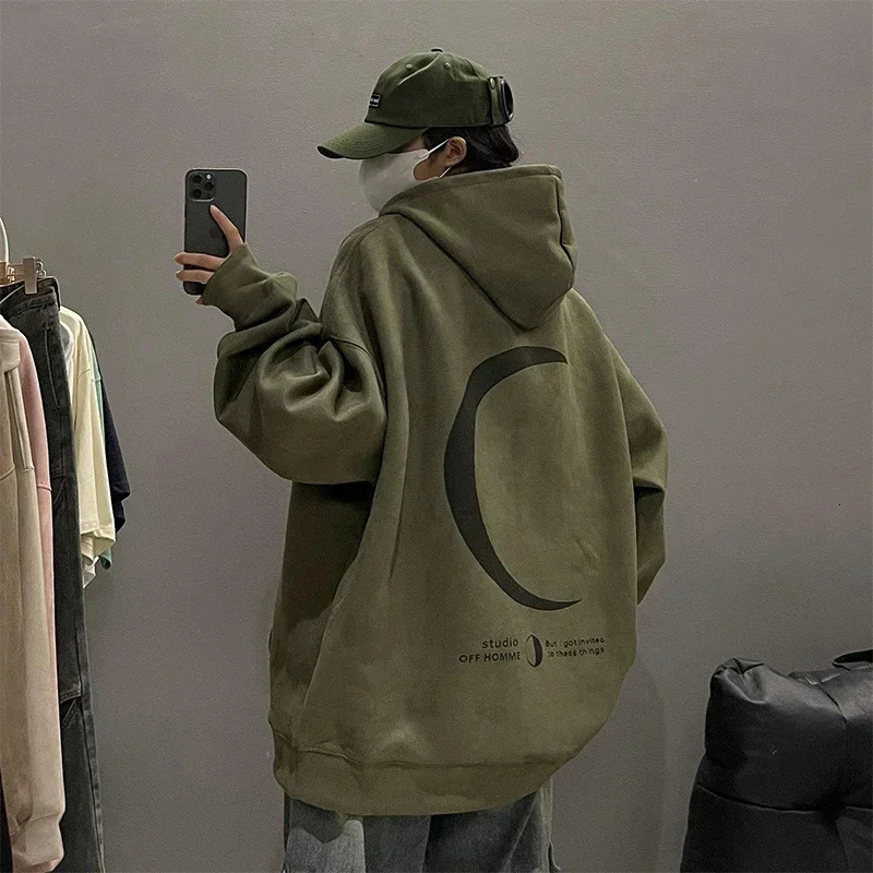 Autumn Moon Graphic Hoodie For Men Harajuku Fashion Streetwear Pullover Hoodies Unisex Hip Hop Oversize Y2K Hooded Sweatshirts 250304