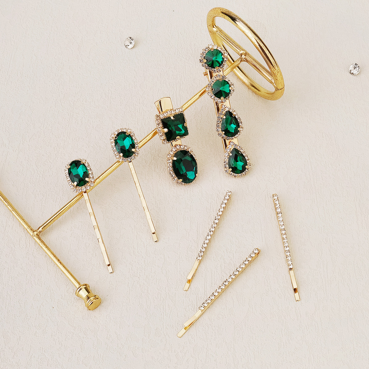 3pcs 7pcs/lot Sweet Hairpins For Women Cubic Zirconia Rhinestone Gems Side Clip Word Folder Barrettes Fine Jewelry Elegant Bridal Wedding Accessories