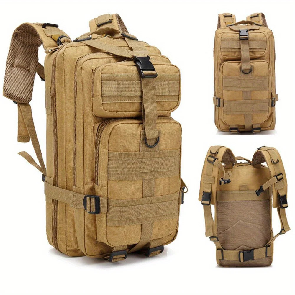 Ship from US 30L outdoor Molle backpack canvas camping hiking bag 250304FBB