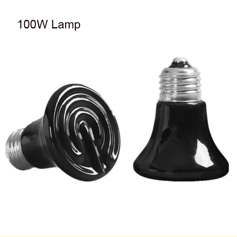 E27 Pet Heating Lamp for Turtle Snake lizard Infrared Ceramic Emitter Heat Light Reptile Lamp With Anti Bite Spring EU Plug