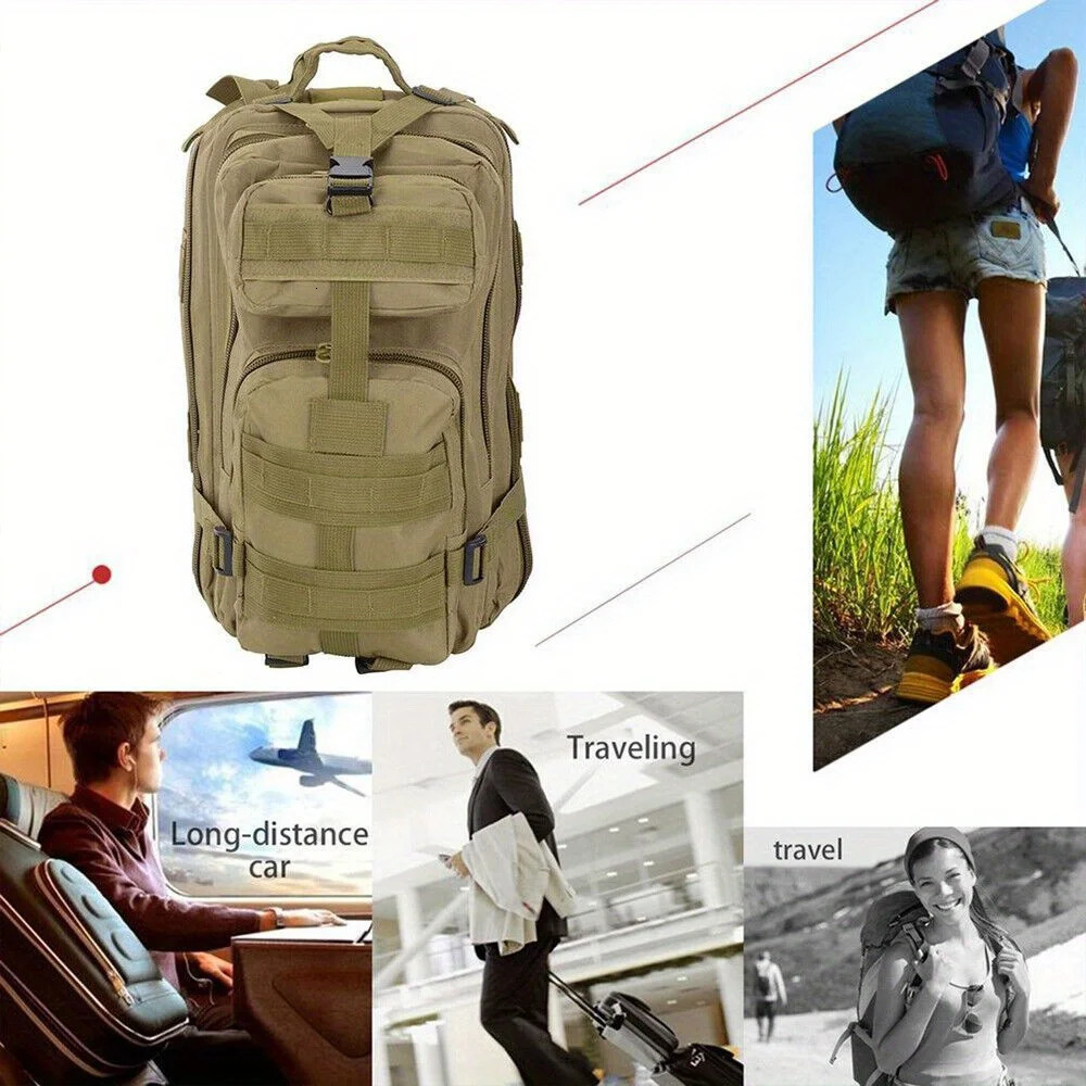 Ship from US 30L outdoor Molle backpack canvas camping hiking bag 250304FBB