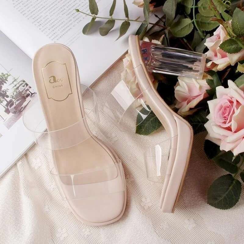 Sandals Clear Women Summer Shoes Woman Transparent Pvc Pumps Wedding Jelly Buty Damskie High Heels