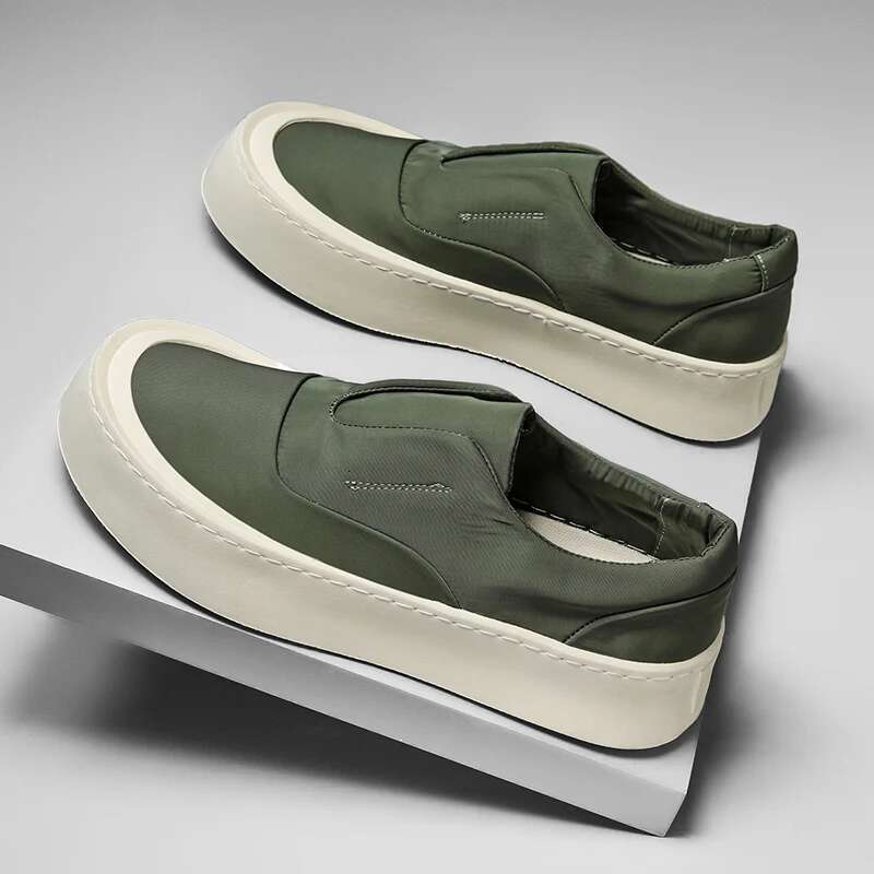 Canvas Summer Platform Casual Sneakers Man en Vulcanized For New Walking Loafers Men Slip On Shoes Green
