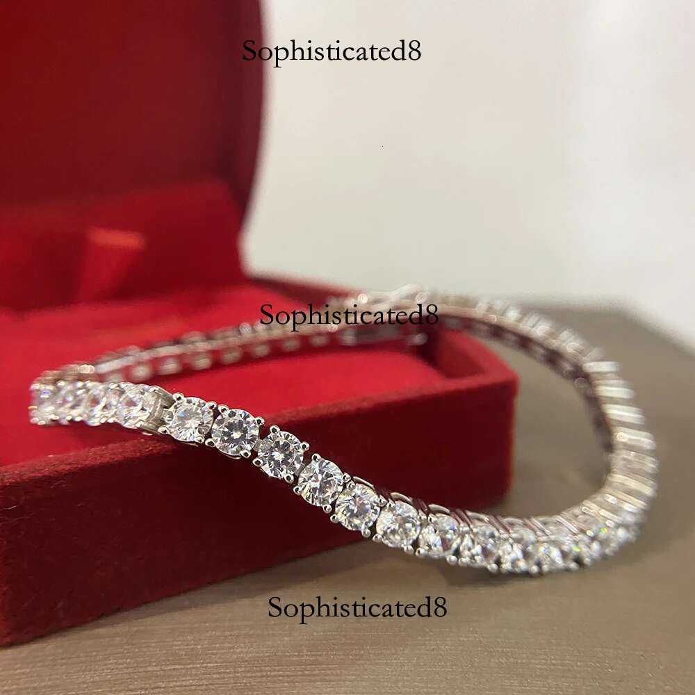 Pure Sier Of 16-20.5CM Tennis Bracelet Jewelry 2-4mm 5A CZ Eternal Gift For Wife Stunning Real Jewellery