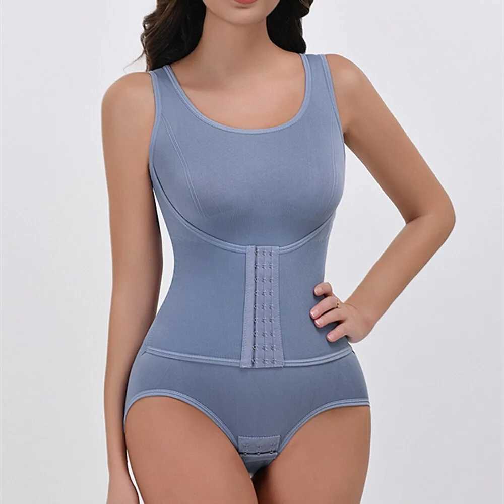 New Zipper Belt Bodysuit Shapewear For Women Tummy Control Fajas Body Shaper Waist Trainer Bandage Slimming Waist Cincher CorsetXJ250304