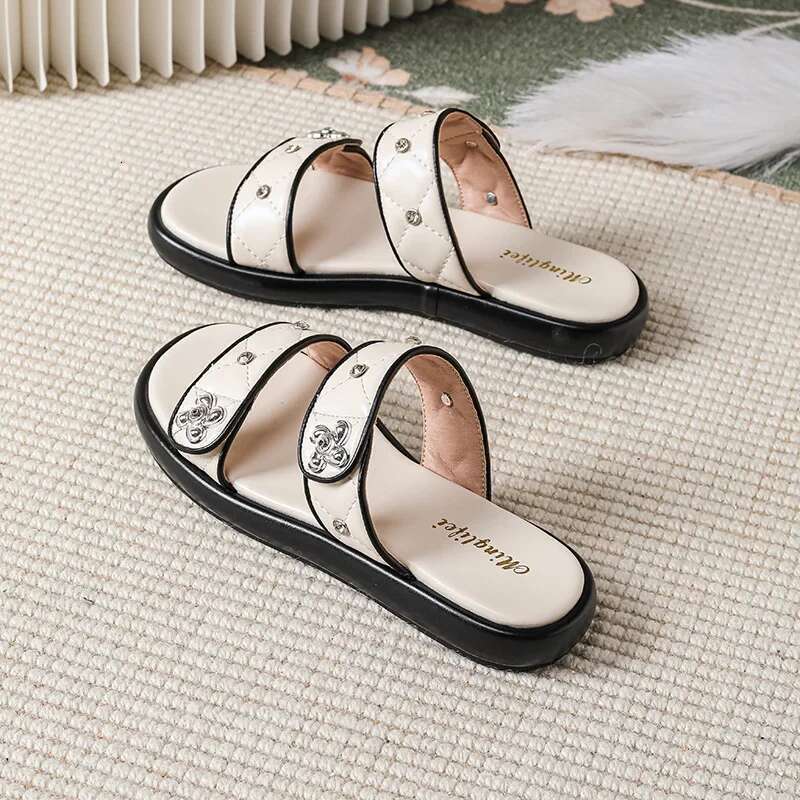 Modern Plus Size Sandals Sweet Comfortable Flat Party Wedding Office Beach Summer Outdoor Slippers for Women