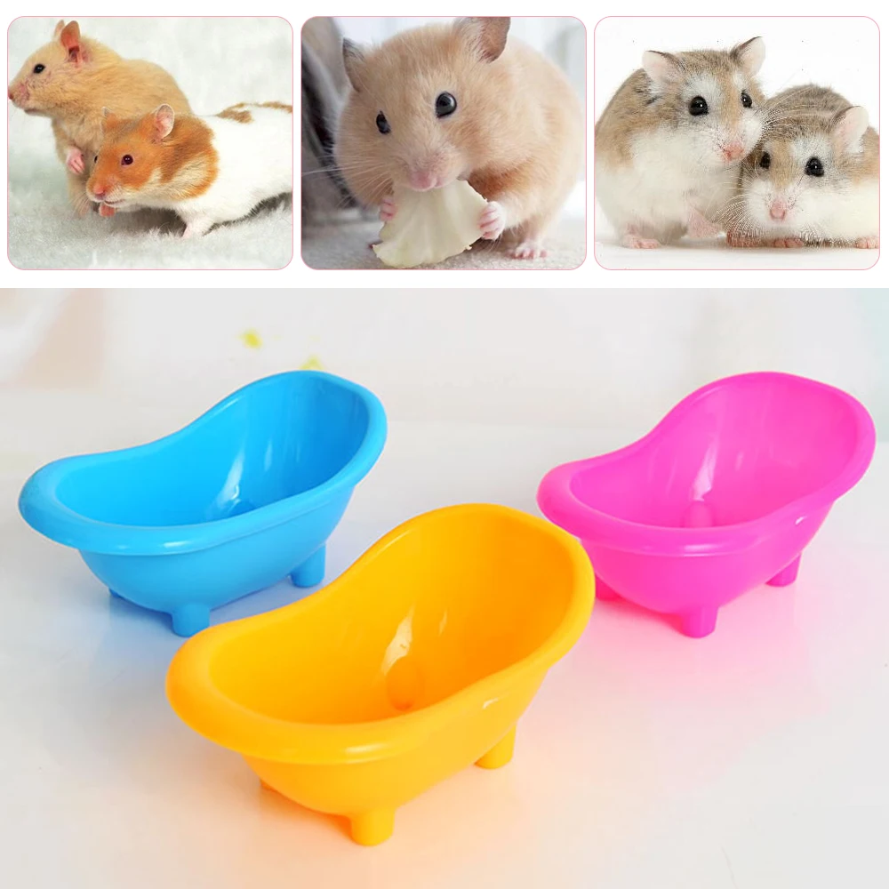 Mini Hamster Bathtub Durable Pets Bath Sand Room Bathroom For Small Hamster Gerbils Random Color Pet Small Animals Supplies