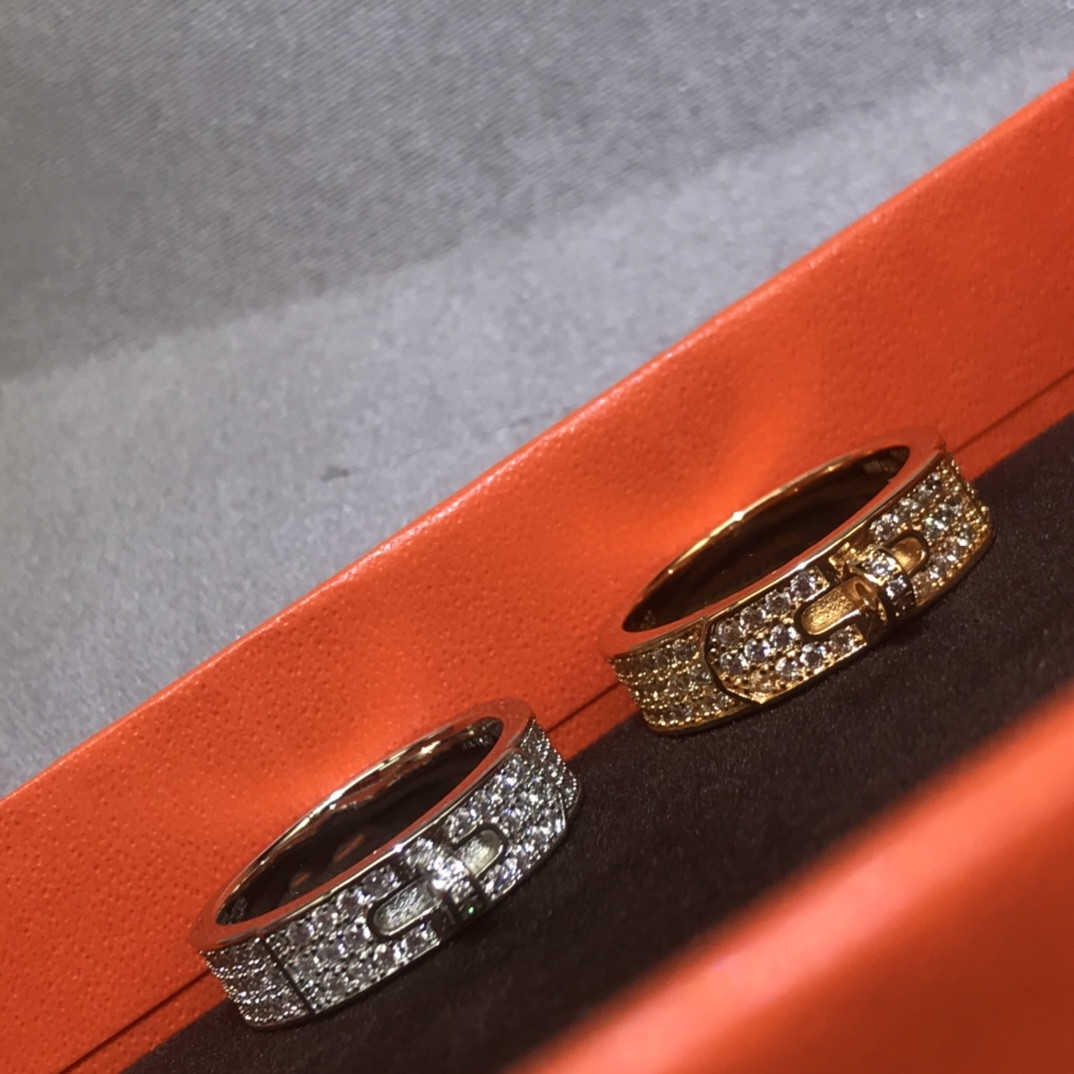 Couple Rings New pig nose ring high version sky star h couple ring plated 18k rose gold diamond ring H25303