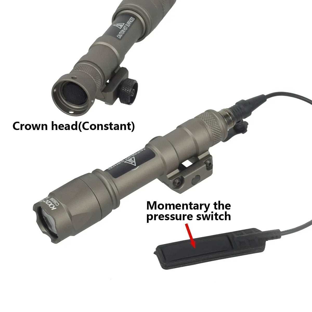 M600 M600B Weapon Flashlight 5 Stys Button Rote Switch Fit 20mm Rail Airsoft Rif AR15 Hunting Scout D Gun LightXJ250303